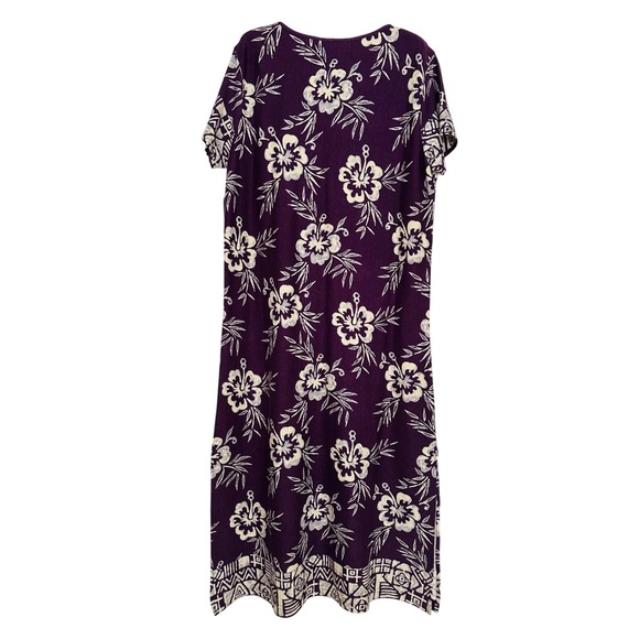 Patio Casuals Women's Purple House Midi Dress Sz M Mumu Floral Beaded Cruise New - Picture 3 of 7